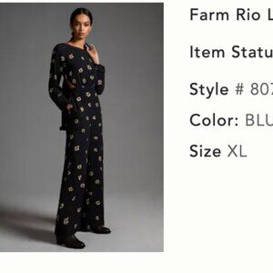 NWT - Farm Rio Long-Sleeve Cutout Jumpsuit - Extra Large